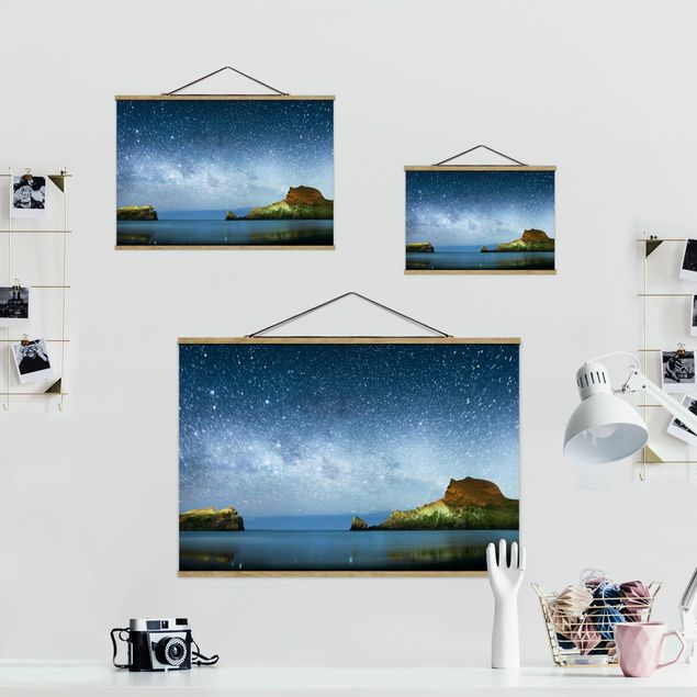 Fabric print with poster hangers - Starry Sky