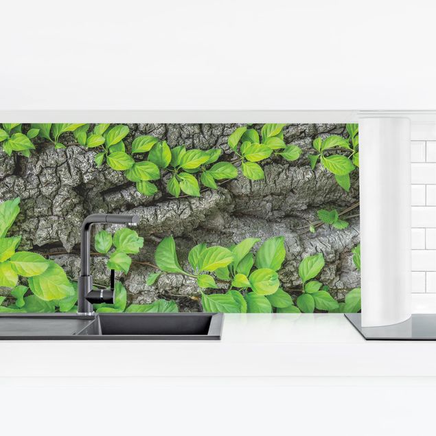 Kitchen wall cladding - Ivy Tendrils Tree Bark