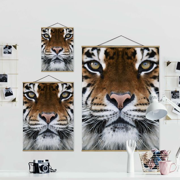 Fabric print with poster hangers - Tiger Eyes