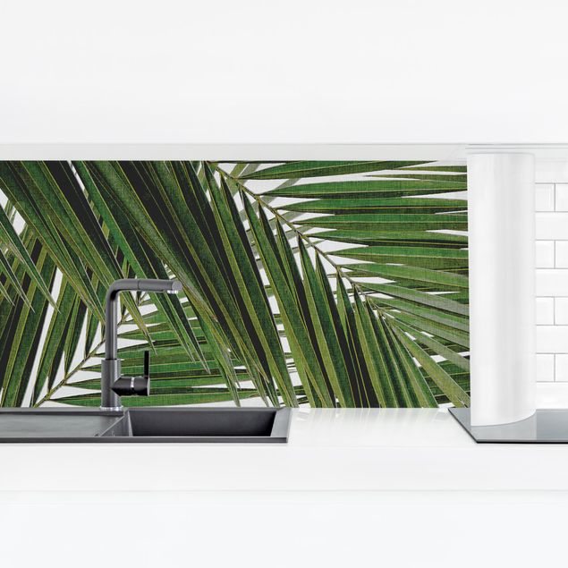 Kitchen wall cladding - View Through Green Palm Leaves