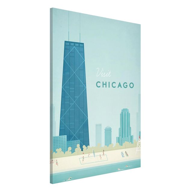 Magnetic memo board - Travel Poster - Chicago