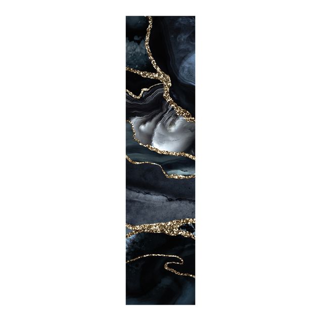 Sliding panel curtain - Black With Glitter Gold