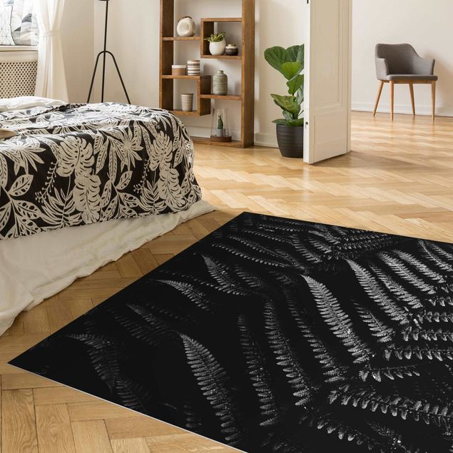 contemporary rugs Black And White Botany Fern