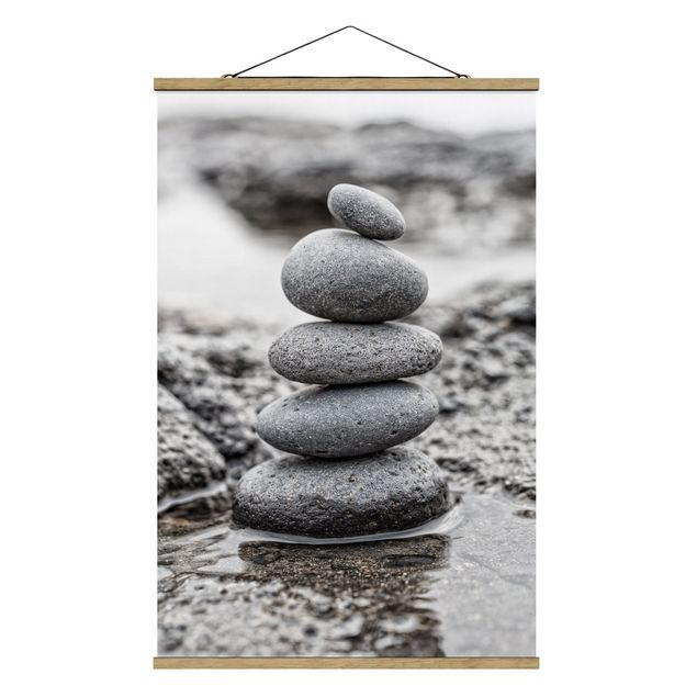 Fabric print with poster hangers - Stone Tower In Water