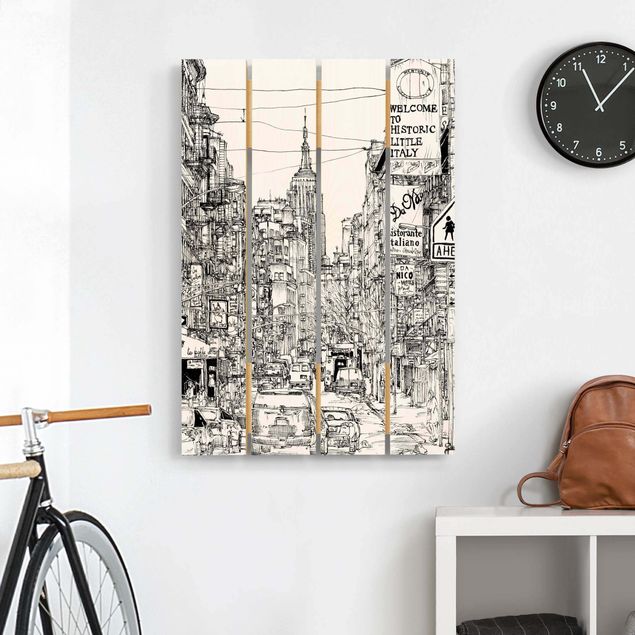 Print on wood - City Study - Little Italy