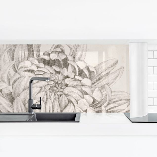 Kitchen wall cladding - Botanical Study Chrysanthemum I