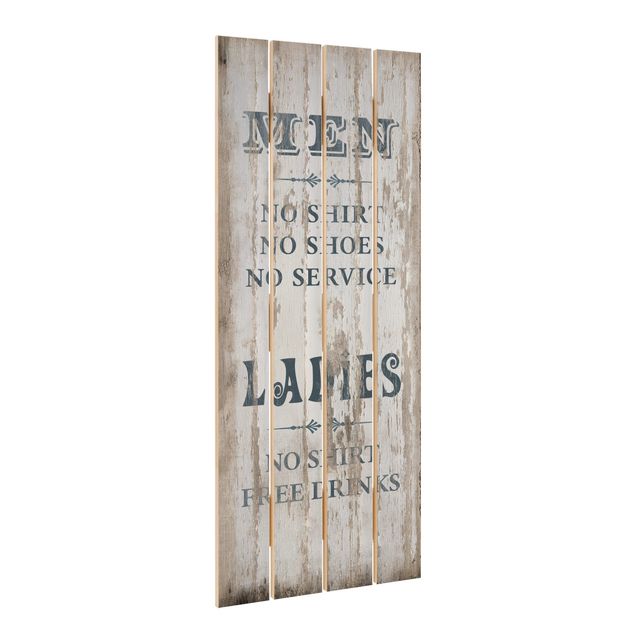 Print on wood - No.RS181 Men and Ladies