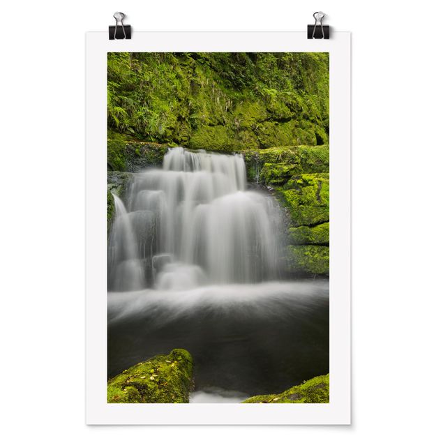Poster nature & landscape - Lower Mclean Falls In New Zealand