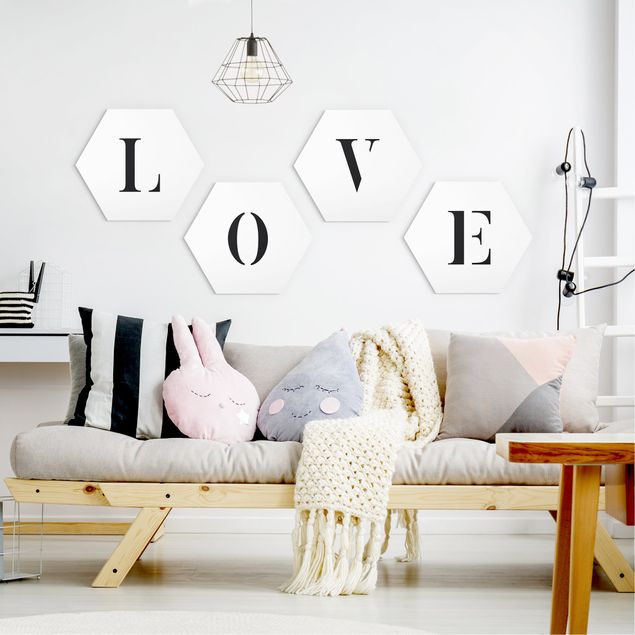Forex hexagon - Letters LOVE Black Set II