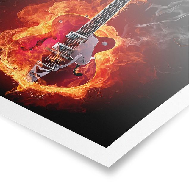 Poster - Guitar In Flames