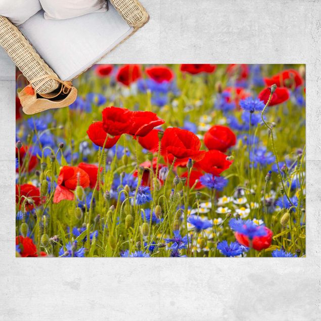 Balcony rugs Summer Meadow With Poppies And Cornflowers