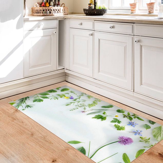 kitchen runner rugs Herbs And Flowers