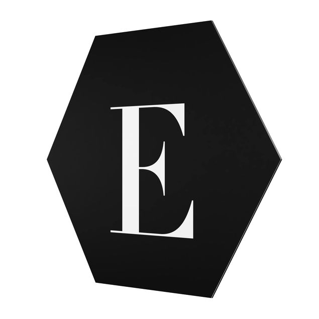 Alu-Dibond hexagon - Letter Serif Black E