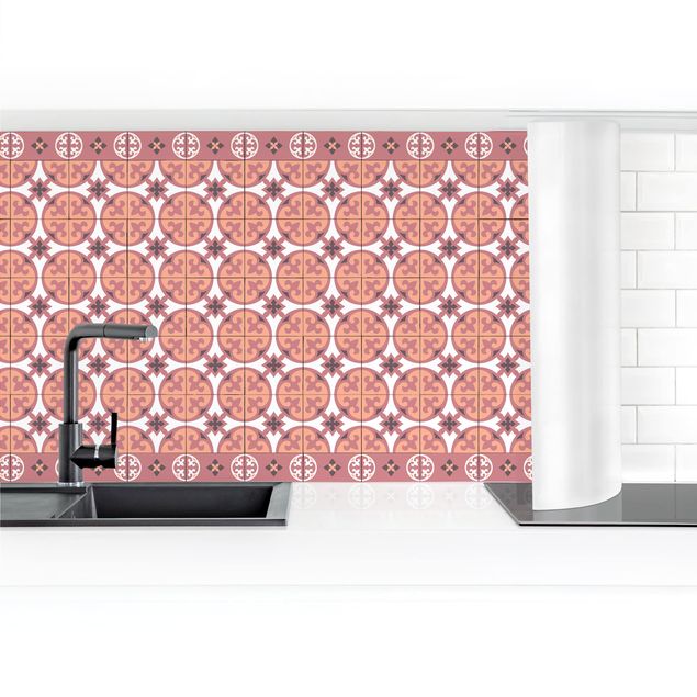 Kitchen wall cladding - Geometrical Tile Mix Circles Orange