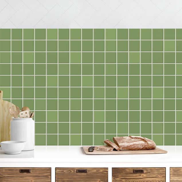 Kitchen splashback plain Mosaic Tiles - Green