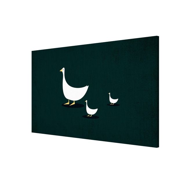 Magnetic memo board - Goose Family On A Trip