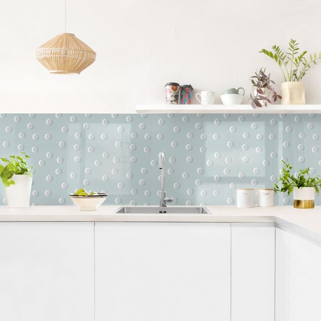 Kitchen wall cladding - Pattern With Dots And Circles On Bluish Grey