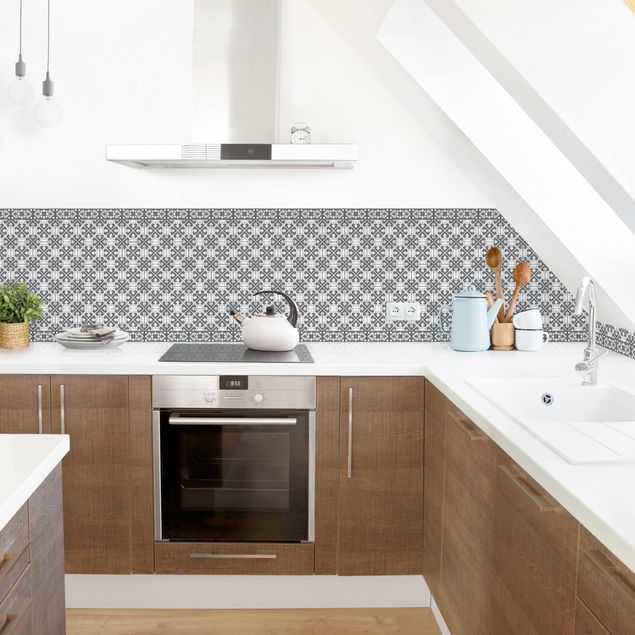 Kitchen splashbacks Geometrical Tile Mix Hearts Grey