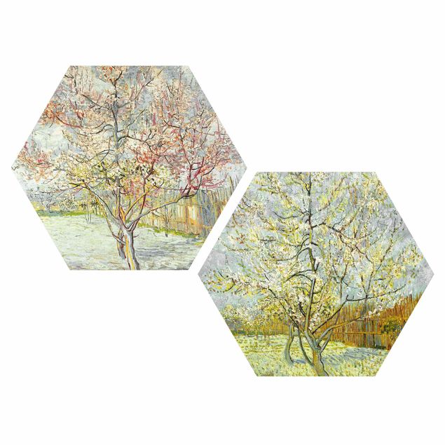 Alu-Dibond hexagon - Vincent Van Gogh - Peach Blossom In The Garden