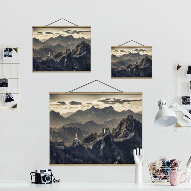 Fabric print with poster hangers - The Great Chinese Wall