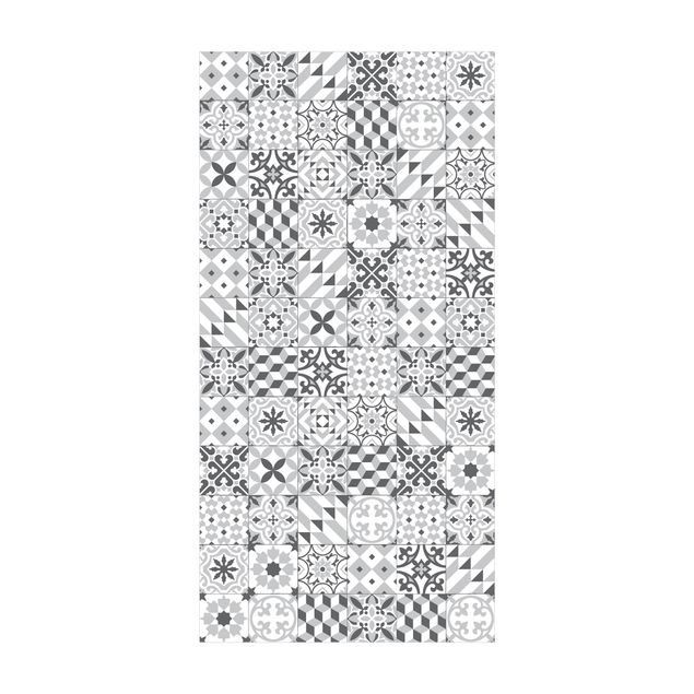 modern area rugs Geometrical Tile Mix Grey