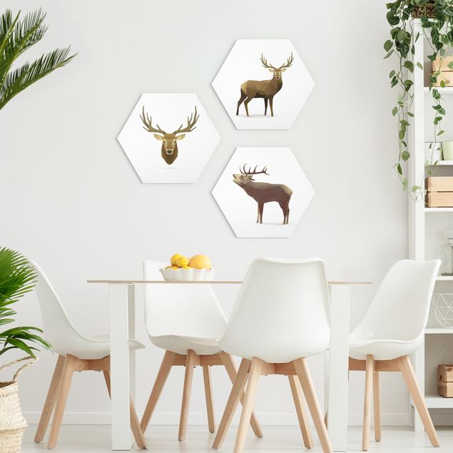 Alu-Dibond hexagon - Poligon Deer Collection