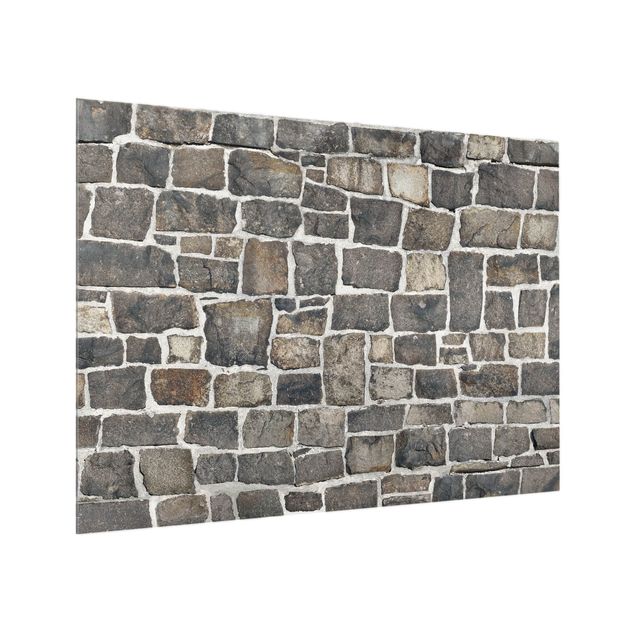 Glass splashback Crushed Stone Wallpaper Stone Wall