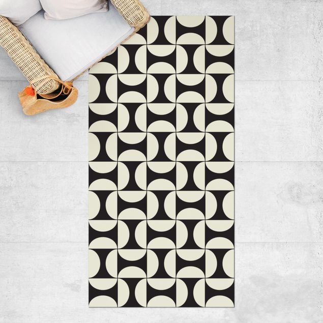 balcony mat Geometrical Tile Arches Sand With Border