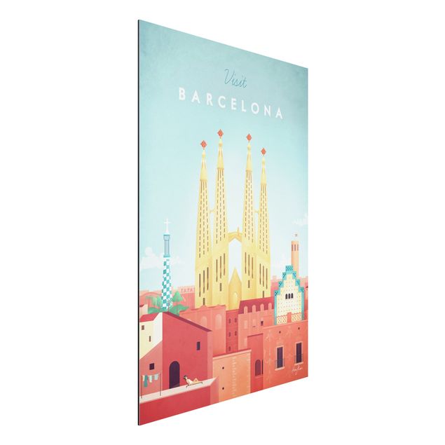 Aluminium dibond Travel Poster - Barcelona