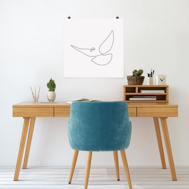 Poster - Dove Line Art