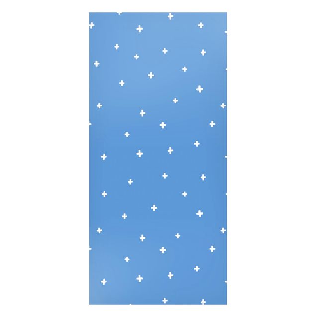 Magnetic memo board - Drawn White Crosses On Blue