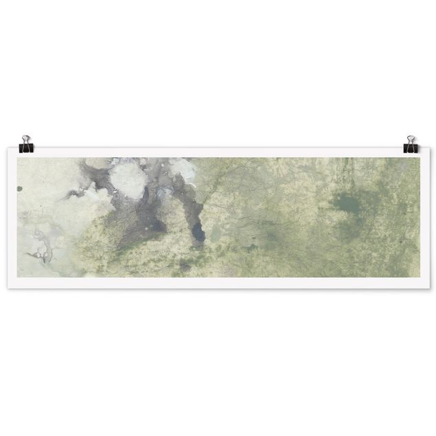 Panoramic poster abstract - Peace, Love, Joy I