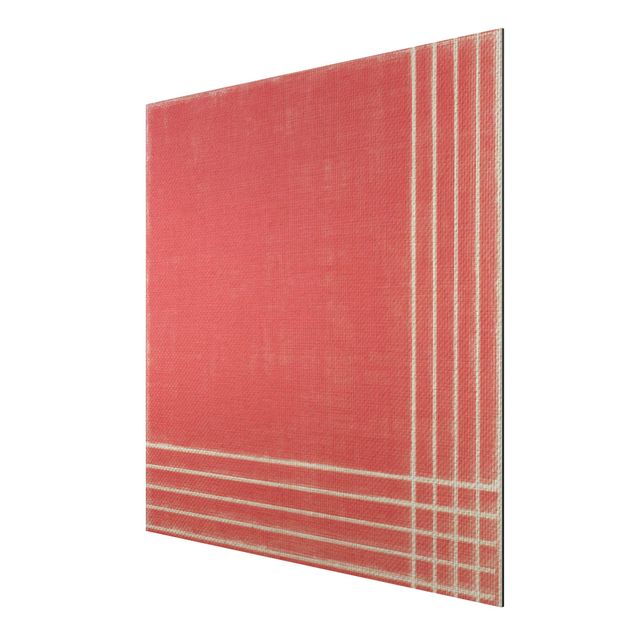 Print on aluminium - Lines Meeting On Red