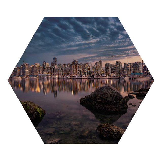 Wooden hexagon - Vancouver At Sunset