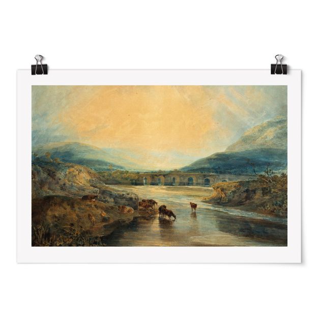 Poster - William Turner - Abergavenny Bridge, Monmouthshire: Clearing Up After A Showery Day