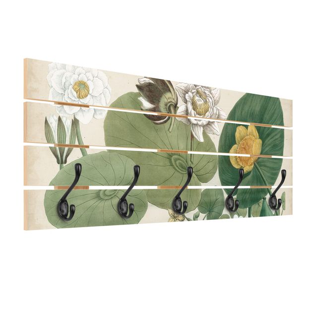 Coat rack - Vintage Board White Water-Lily