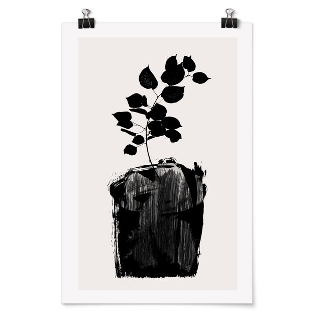 Poster - Graphical Plant World - Black Leaves