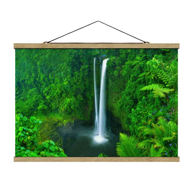 Fabric print with poster hangers - Heavenly Waterfall