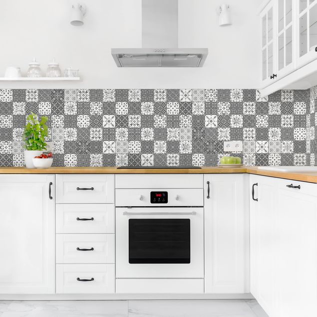 Kitchen splashbacks Tile Pattern Mix Gray White