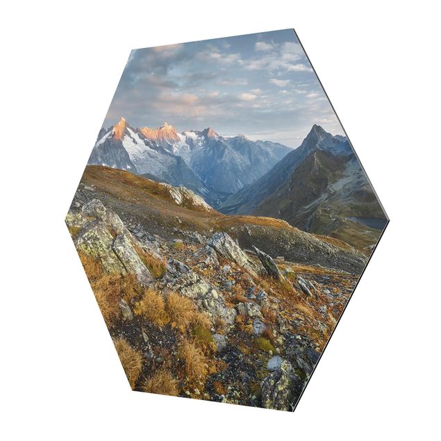 Alu-Dibond hexagon - Col De Fenêtre Switzerland