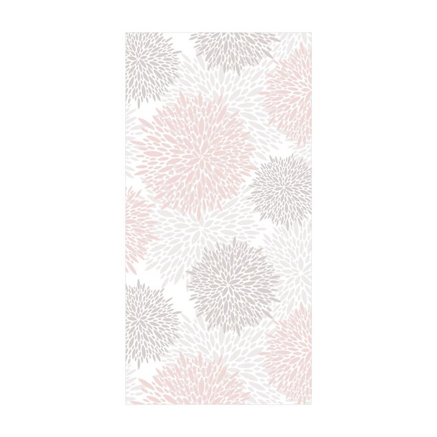 Floral rugs Big Drawn Dandelion In Light Pink