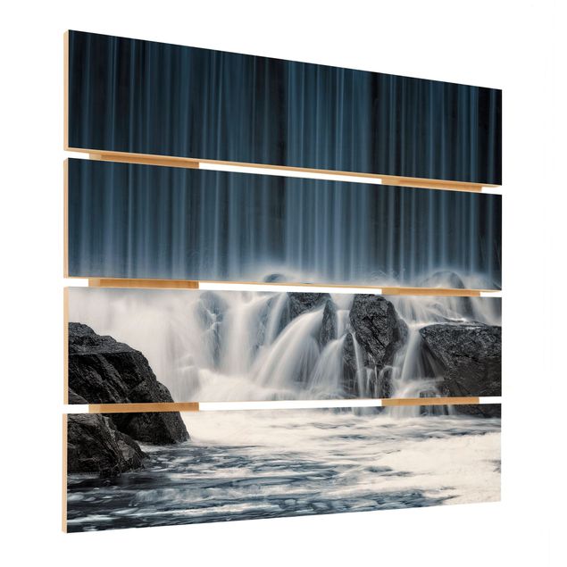 Print on wood - Waterfall In Finland