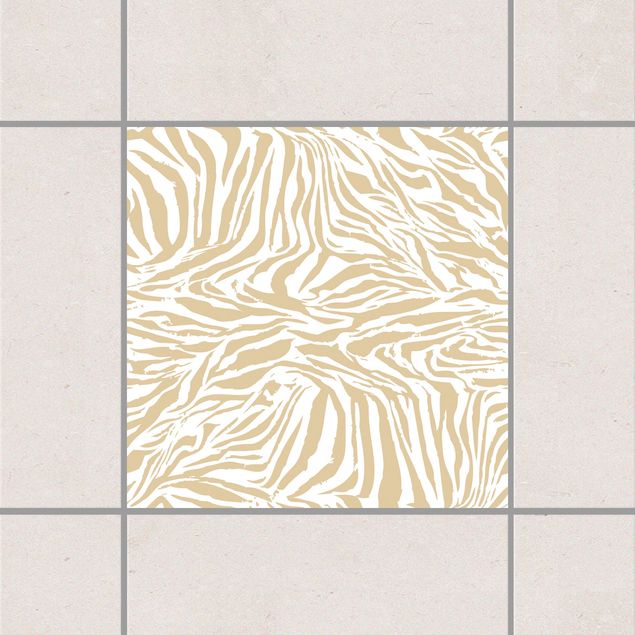 Tile sticker - Zebra Design Light Brown