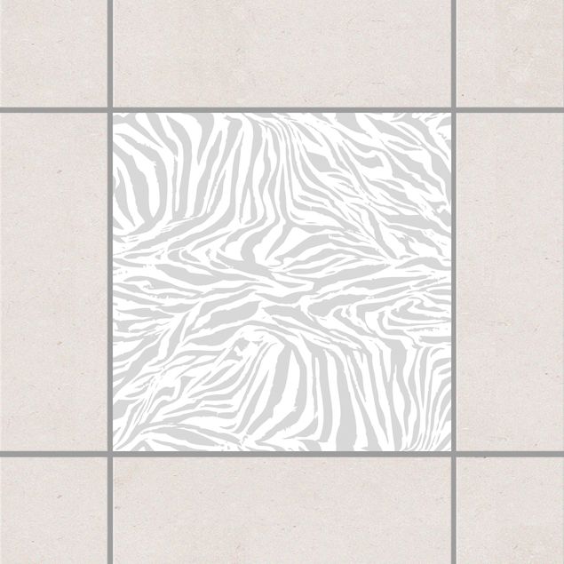 Tile sticker - Zebra Design Light Grey