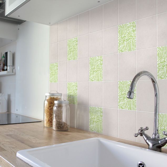 Tile sticker - Zebra Design Spring Green