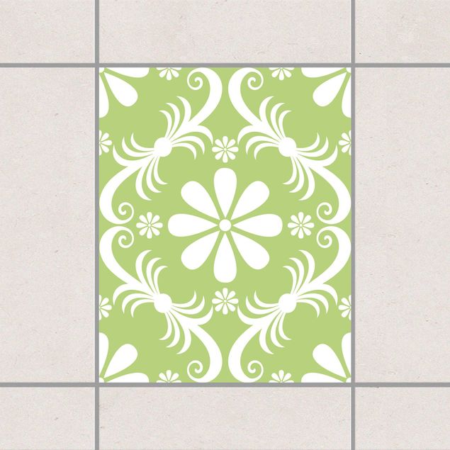 Tile sticker - Floral Spring Green