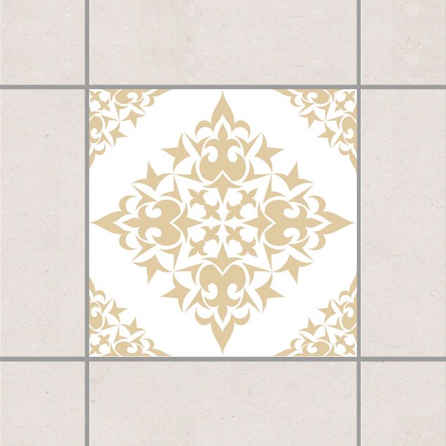 Tile sticker - Tile Pattern White Light Brown