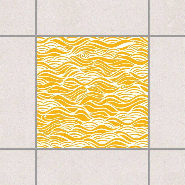 Tile sticker - They dreamed of delicate waves seaside Melon Yellow