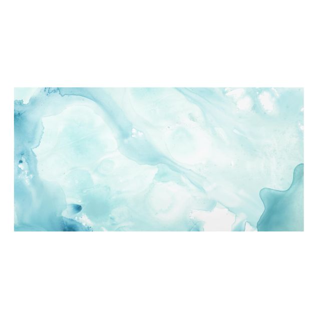 Splashback - Emulsion In White And Turquoise I