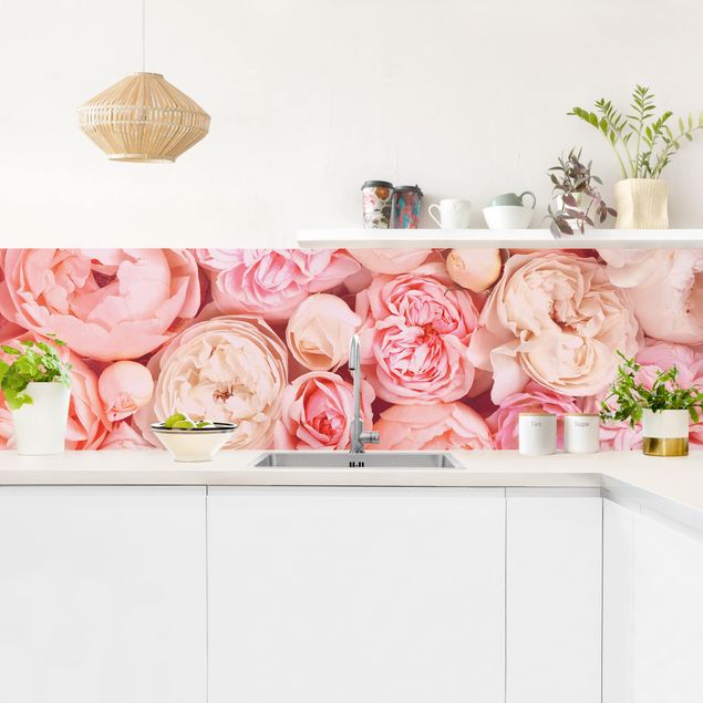 Kitchen splashbacks Roses Rosé Coral Shabby